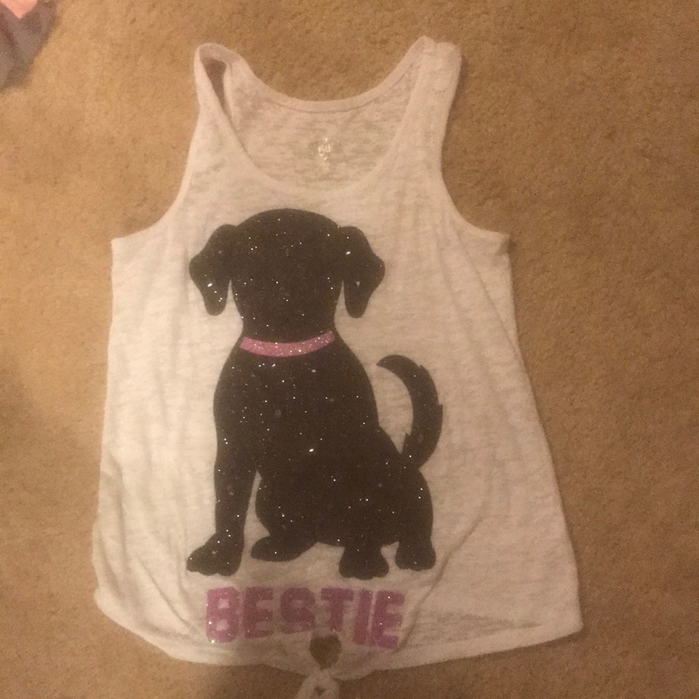 Justice glitter dog tank top
